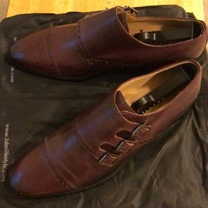 3D.M men burgundy monk strap shoes